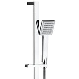 Taran Chrome Shower Rail with Square Handheld Shower Piece — detail 2