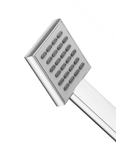 Taran Chrome Shower Rail with Square Handheld Shower Piece — detail 4