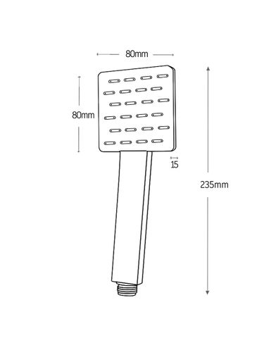 Taran Chrome Shower Rail with Square Handheld Shower Piece — detail 6