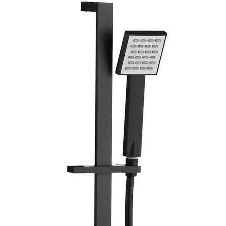 Taran Black Shower Rail with Square Handheld Shower Piece — detail 2