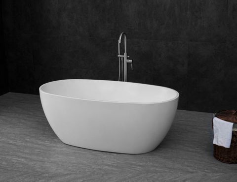 Vinny 1500x800x575 Matte White Egg Shape Bathtub NF — detail 2
