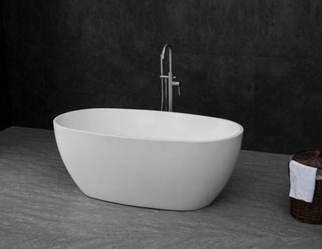 Vinny 1500x800x575 Matte White Egg Shape Bathtub NF — detail 2