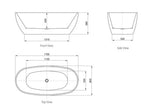 Vinny 1700x800x580 Gloss White Egg Shape Bathtub NF — detail 3