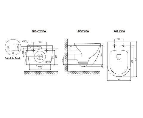 Voghera Rimless Wall Hung Pan STD Seat — detail 2