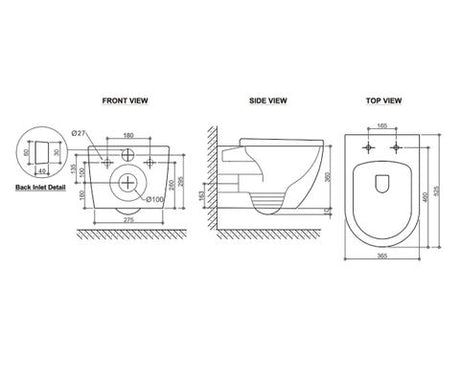Voghera Rimless Wall Hung Pan STD Seat — detail 2