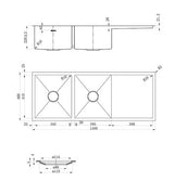 Zue Sink 116D 1160x460x220 — detail 2