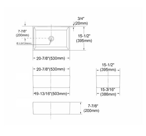 Essentials 530x395x200 Butler Sink — detail 5