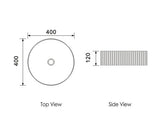 Marlo Round 400x400x125 Matte Black Fluted Basin — detail 2