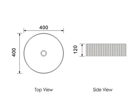 Marlo Round 400x400x125 Matte White Fluted Basin — detail 2