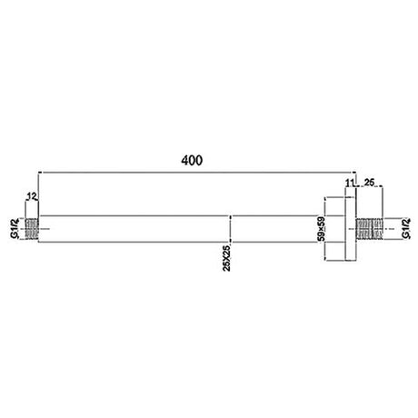 Pavia 400mm Chrome Ceiling Shower Arm Round — detail 2