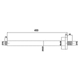 Pavia 400mm Matte Black Ceiling Shower Arm Round — detail 2