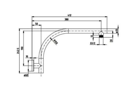 Pavia Chrome Gooseneck Shower Arm — detail 2