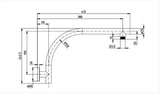 Pavia Matte Black  Gooseneck Shower Arm — detail 2