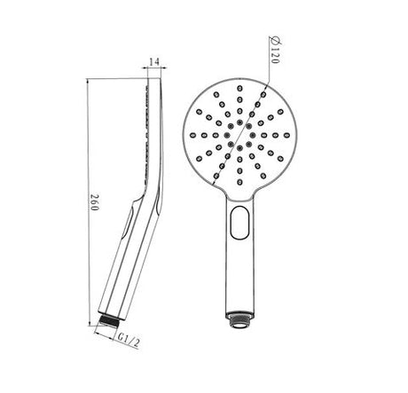 Pavia Brushed Gold Handheld Shower Set Round — detail 3