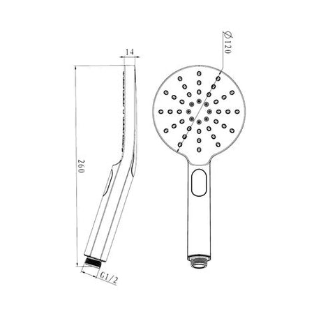 Pavia Dual Hose Twin Shower / 200mm Round Head Chrome — detail 5