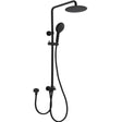 Pavia Dual Hose Twin Shower / 200mm Round Head Matte Black