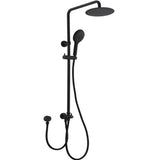 Pavia Dual Hose Twin Shower / 200mm Round Head Matte Black
