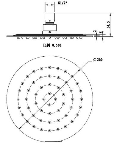 Pavia 200mm Matte Black Shower Head Stainless Steel Round — detail 2