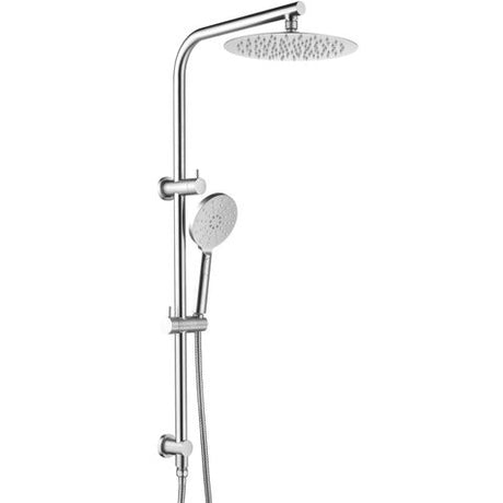 Pavia Twin Shower On Rail 250mm Shower Head Round Chrome — detail 2