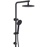 Pavia Twin Shower On Rail 250mm Shower Head Round Matte Black — detail 2