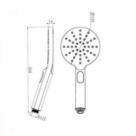 Pavia Twin Shower On Rail 250mm Shower Head Round Brushed Nickel — detail 3