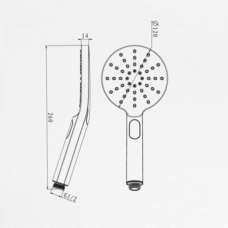 Pavia Gun Metal Handheld Shower Piece Round — detail 3