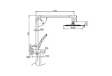 Pavia Compact Twin Shower with 200mm Round Head Matte Black — detail 7