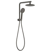 Pavia Compact Twin Shower with 200mm Round Head Gunmetal