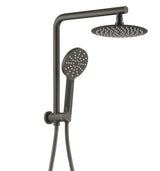 Pavia Compact Twin Shower with 200mm Round Head Gunmetal — detail 2