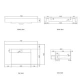 Moonlight 750mm Solid Surface Top — detail 5