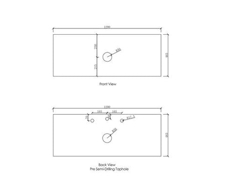 Vanity Top 1200x465x20 Pure White Top — detail 3