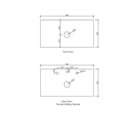 Vanity Top 900x465x20 Pure White Top — detail 4