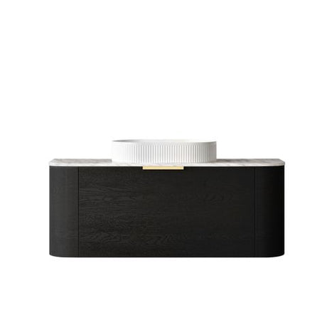 Bondi 1200mm Black Oak Wall Hung Curve Cabinet Only — detail 4