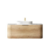 Bondi 1200mm Natural Oak Wall Hung Curve Cabinet Only — detail 2