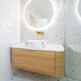 Bondi 1200mm Natural Oak Wall Hung Curve Cabinet Only — detail 5