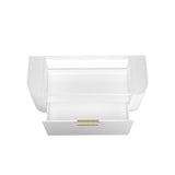 Bondi 1200mm Satin White Fluted Wall Hung Curve Cabinet Only — detail 6