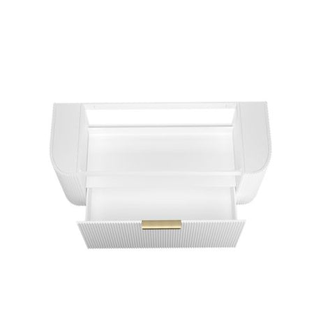 Bondi 1200mm Satin White Fluted Wall Hung Curve Cabinet Only — detail 6