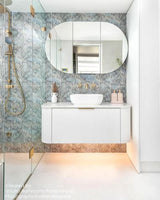 Bondi 1200mm Satin White Fluted Wall Hung Curve Cabinet Only — detail 7
