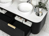 Bondi 1500mm Black Oak Wall Hung Curve Cabinet — detail 2