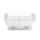 Bondi 1500mm Satin White Fluted Wall Hung Curve Cabinet — detail 3
