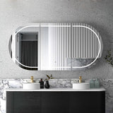 Bondi 1800mm Black Oak Wall Hung Curve Cabinet — detail 2