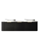 Bondi 1800mm Black Oak Wall Hung Curve Cabinet — detail 3