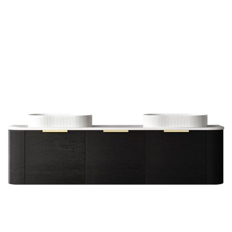 Bondi 1800mm Black Oak Wall Hung Curve Cabinet — detail 3