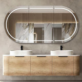 Bondi 1800mm Natural Oak Wall Hung Curve Cabinet — detail 3