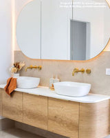 Bondi 1800mm Natural Oak Wall Hung Curve Cabinet — detail 4