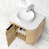Bondi 600mm Natural Oak Wall Hung Curve Cabinet Only — detail 3