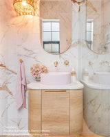 Bondi 600mm Natural Oak Wall Hung Curve Cabinet Only — detail 6