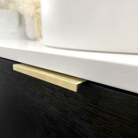 Bondi 750mm Black Oak Wall Hung Curve Cabinet Only — detail 5
