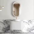 Bondi 750mm Satin White Fluted Wall Hung Curve Cabinet Only