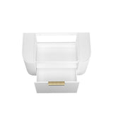 Bondi 900mm Satin White Fluted Wall Hung Curve Cabinet Only — detail 6